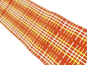 リサイクル 格子模様織出し名古屋帯